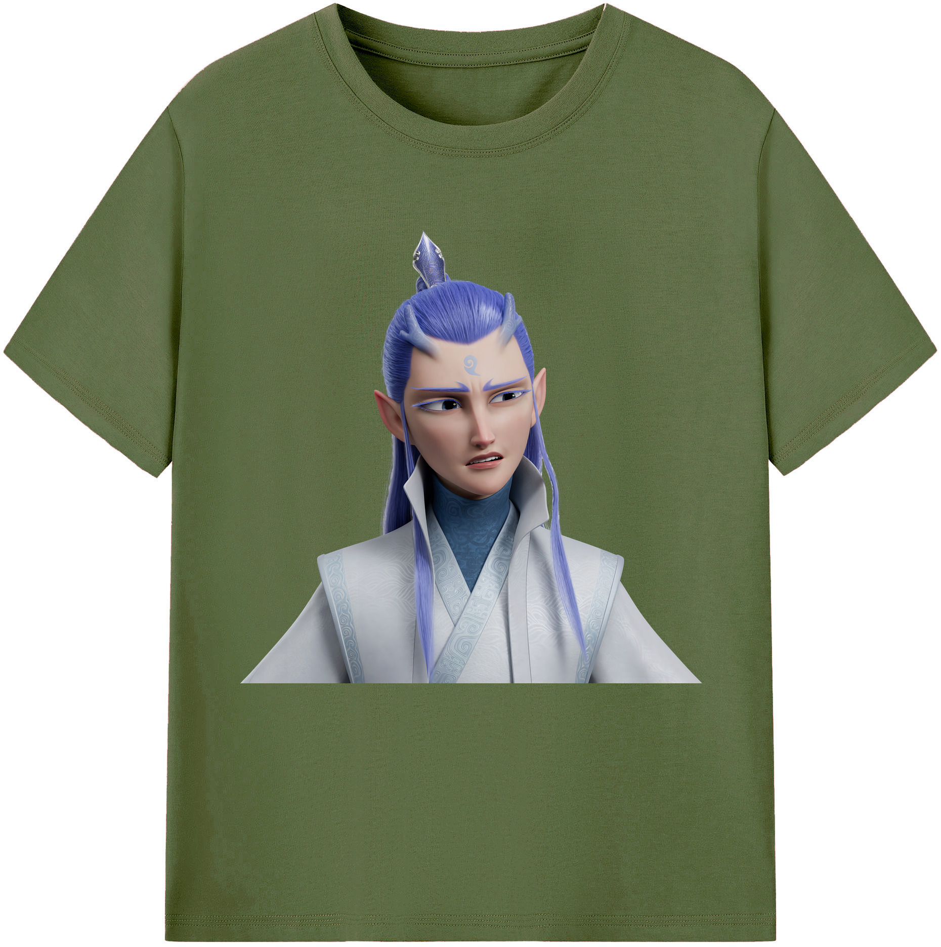 （画像用） Ne Zha 2 ナタ 魔童の大暴れ 綿100％半袖Tシャツ（フロントプリント）